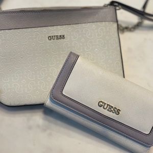 GUESS White & Grey Logo Crossbody bag